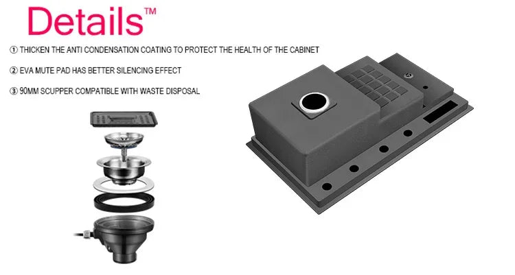 Large Size Nano Meter Cup Rinser Stepped Kitchen Sink 304 Stainless Steel 4mm Thickness Handmade Sinks With Knife Holder