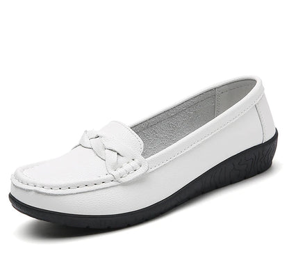 Women Shoes Soft Leather Women's Loafer 2025 New Flats Slip On Casual Shoes Flat Shoes Women White Footwear Zapatos De Mujer