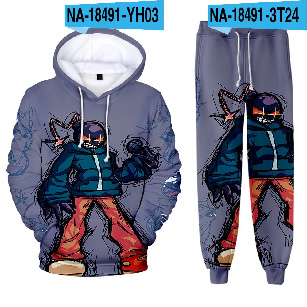 Friday Night Funkin 3D Print kids Tracksuit Set Casual Hoodie+Pants 2pcs Sets Spring Autumn Oversized Sweatshirt Fashion Clothes.