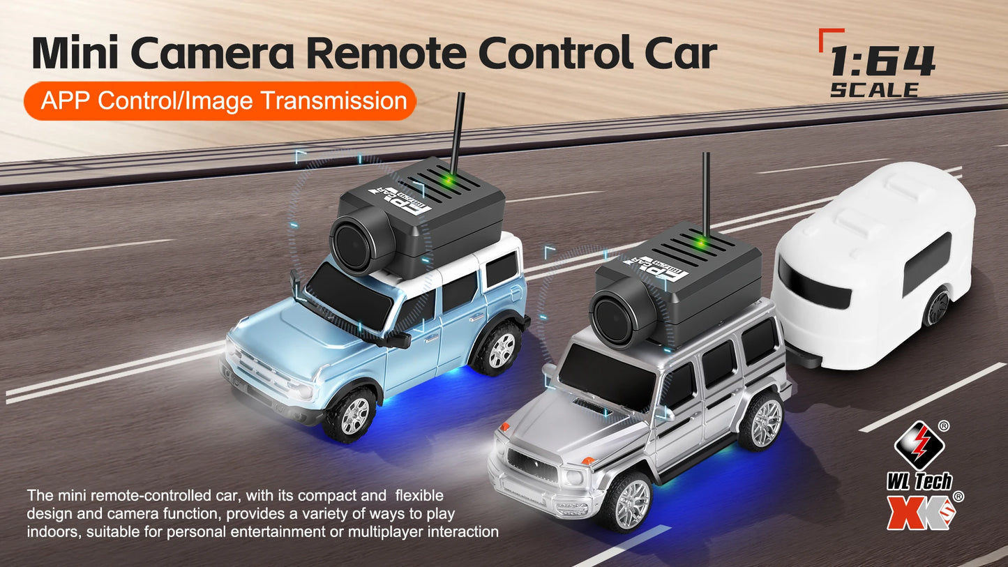 WLtoys 1/64 Mini RC Car with 720P FPV Camera Wifi APP Control 2.4G Reomte Contorl Racing Vehicle Toy for Children 6405 6406.