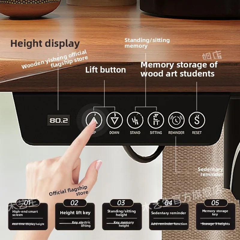 Elektrischer höhenverstellbarer intelligenter Stehschreibtisch, Computer-Workstation, Heimbüro, Gaming-Tisch, Arbeitszimmer, Schreibtisch, Desktop-Computer