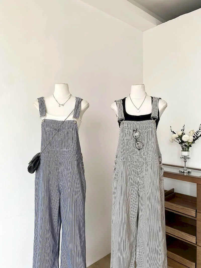 Jumpsuits Loose Casual Straight Pants American Style Jeans Vintage Artistic Rompers One Piece Outfits Autumn Women Clothing.