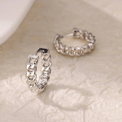 Stainless Steel Chain Hoop Earrings For Women Gold Color Female Earring Fashion Wedding Ear Jewelry Brincos Gift 2024 New Trend.