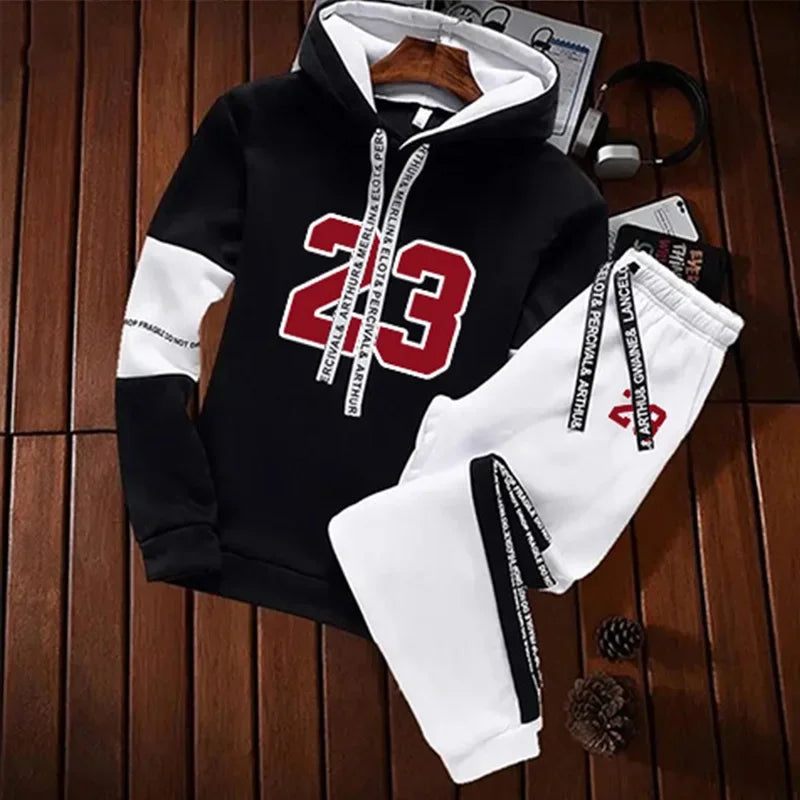 Sports Daily Hot Sale Casual Men's Tracksuit Hooded Long Sleeves Single Piece Sweatshirts And Sweatpants Comfort Outdoor Jogging.