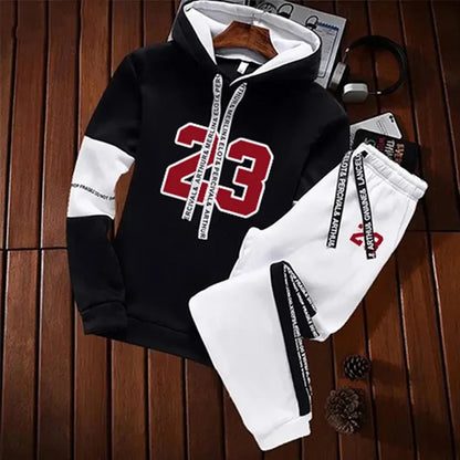 Sports Daily Hot Sale Casual Men's Tracksuit Hooded Long Sleeves Single Piece Sweatshirts And Sweatpants Comfort Outdoor Jogging.