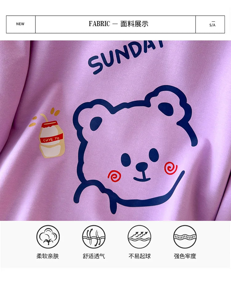 170 kg Plus Größe Damen Büste 170 Frühling Herbst Lose Langarm Cartoon Print Pullover Sweatshirts 4XL 5XL 6XL 7XL 8XL 9XL.