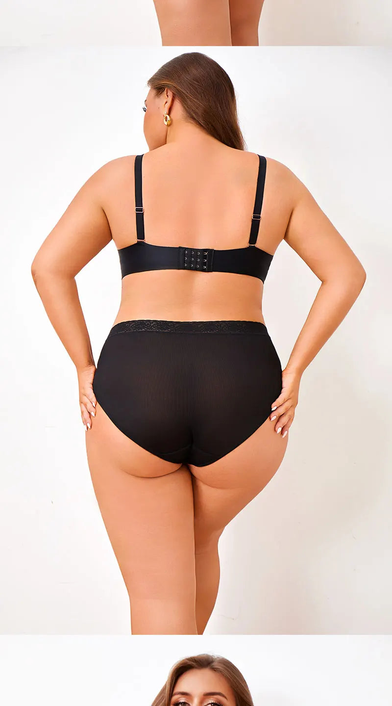 5Pcs Sexy Ice Silk Briefs Large Size Underwear 0XL-4XL Panty Women's Seamless Underwears 8 Solid Color Breathable Underpants.