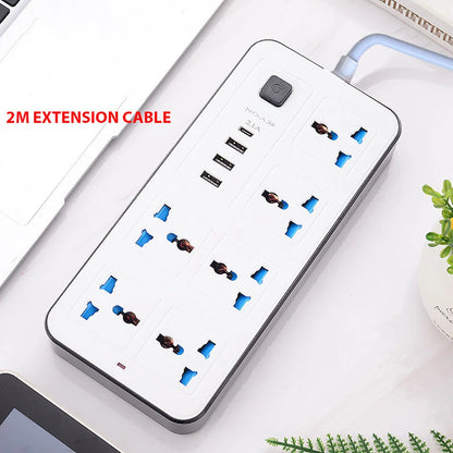 Power Multi Tap Universal Stecker EU US UK Steckdose Steckdosenleiste mit 2 m Verlängerungskabel AC Typ C USB Port Ladung Steckdose.