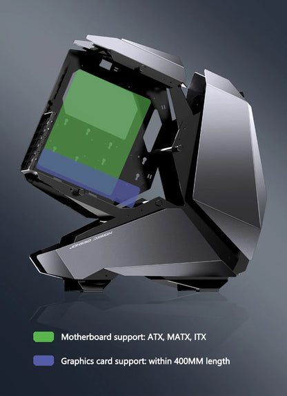 JONSBO MOD-5 Game E-sports Case All Aluminum Special-shaped Glass Chassis Support ATX Motherboard 360 Water-cooled 5V ARGB