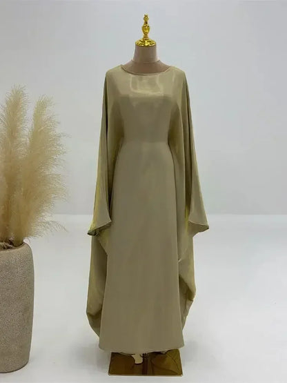 Summer Butterfly Batwing Satin Shiny Abaya Dubai Luxury 2024 Islam Muslim Maxi Kaftan Dress Kebaya Abayas for Women Vestidos.