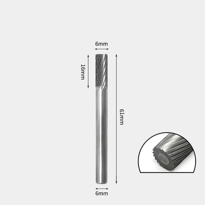 Hartmetallfräser, Wolframstahl-Schleifkopf, zylindrisch 6 mm, AE AX AX Metallfräser