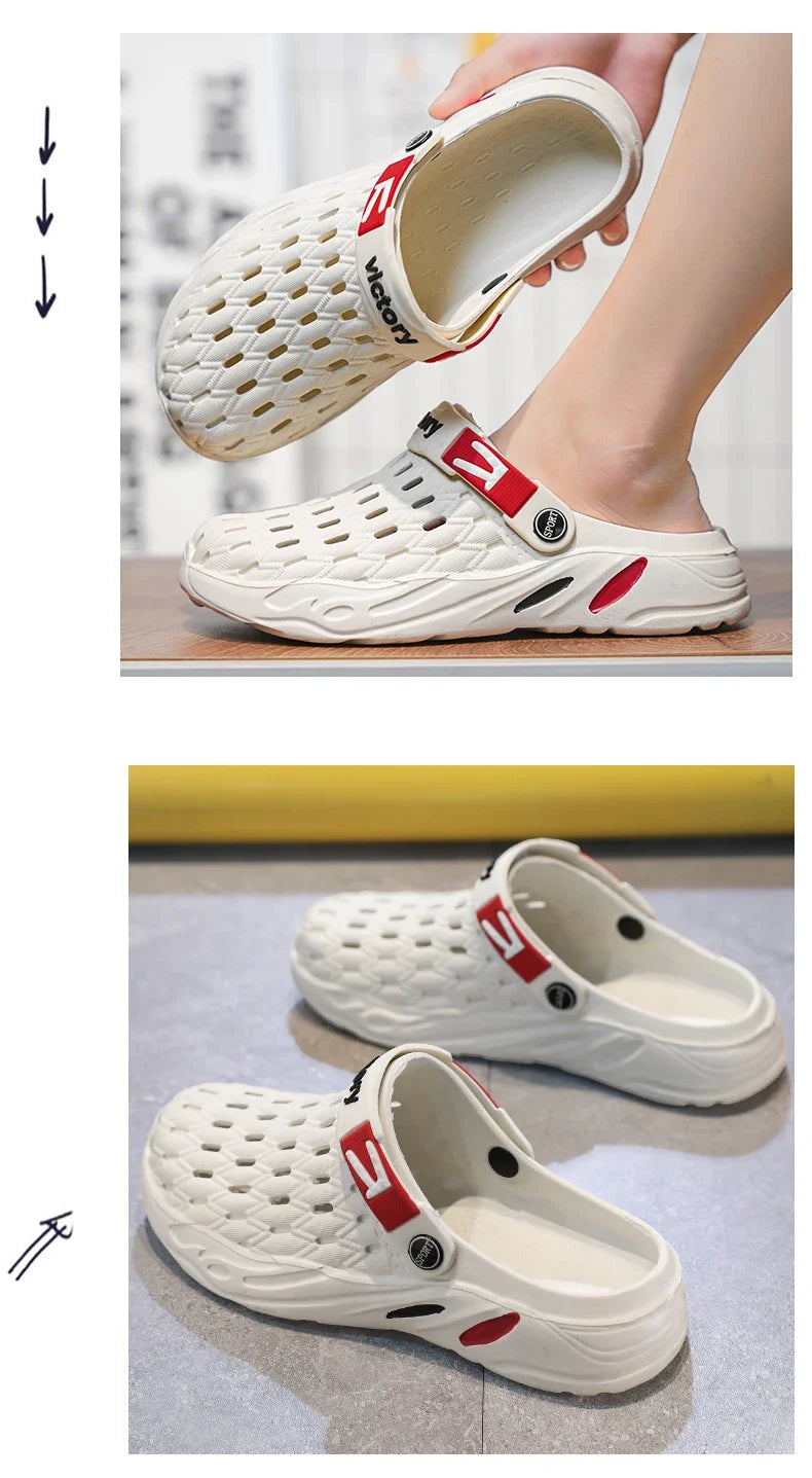 Flat Sandals Men Shoes 2025 Slippers Men Garden Platform Sandals Man Summer Sandals Male Sneakers Outdoor Flip Flops Home Clogs.