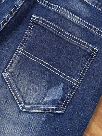 Neue Sommer Herren Stretch zerrissen kurze Jeans Blue Denim Shorts Hosen große lässige Mittel hose.