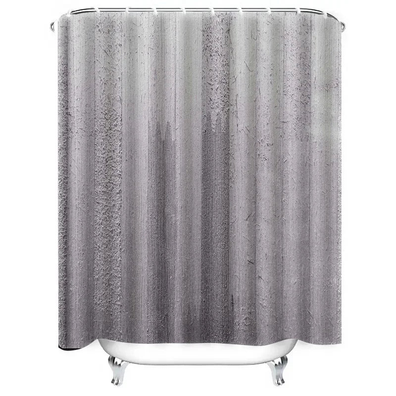 Modernes, weiß strukturiertes Duschvorhang-Set für Badezimmerdekoration, perfekt sitzendes Stangentaschendesign (1er-Set)