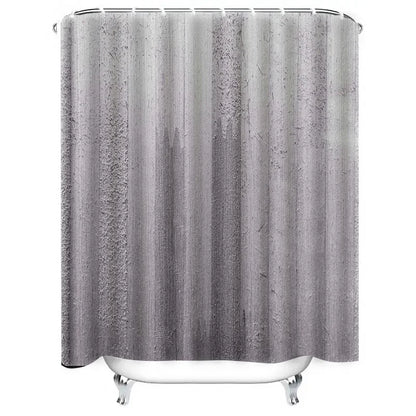 Modernes, weiß strukturiertes Duschvorhang-Set für Badezimmerdekoration, perfekt sitzendes Stangentaschendesign (1er-Set)