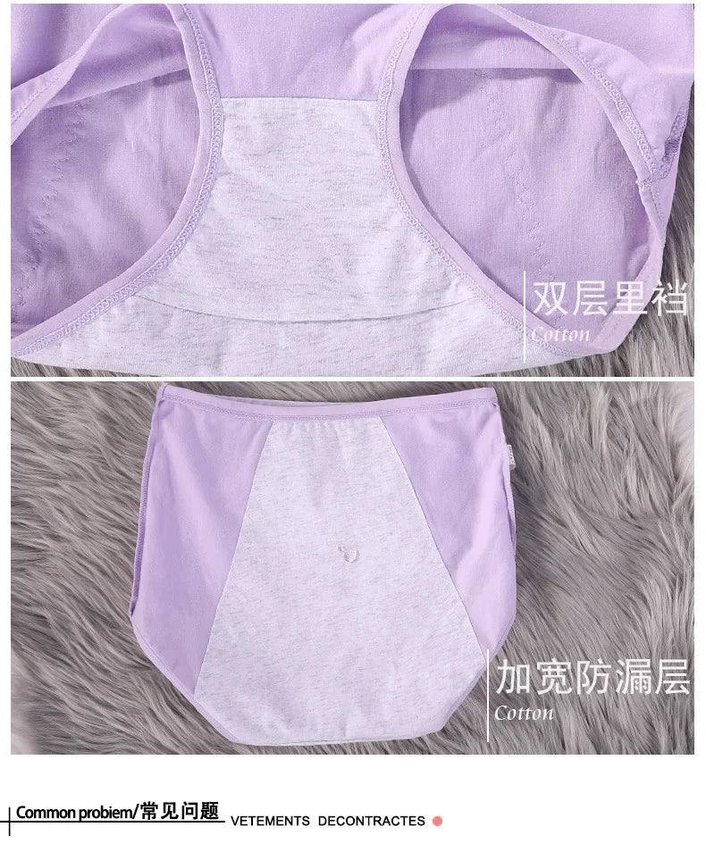 Cotton Physiological Period Leak Proof Menstrual Panties Women Breathable Soft Underwear Sexy Breifs Female Intimates.