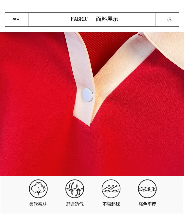 170kg plus size Damen büste Herbst lose Revers Langarm Sweatshirt schwarz rot 6xl 7xl 8xl 9xl 10xl 11xl.