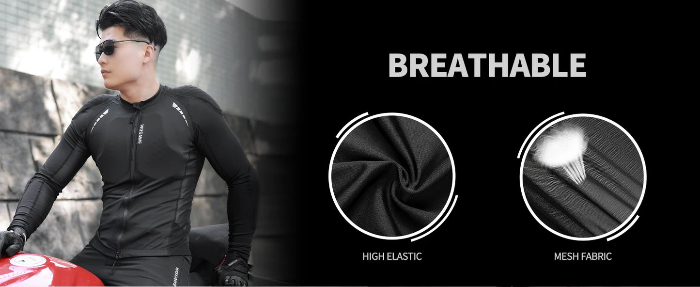 WOSAWE Men's Motorcycle Racing Jacket Off-Road CE Protective Gear Motocross Soft Armor Body Protector Sports Racing Equipment.