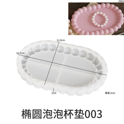 Bubble Shaped Tray Silicone Mold Gypsum diy Candle Holder Jewelry Display Tray Mould Resin Mold Concrete Cement Coaster Mold.