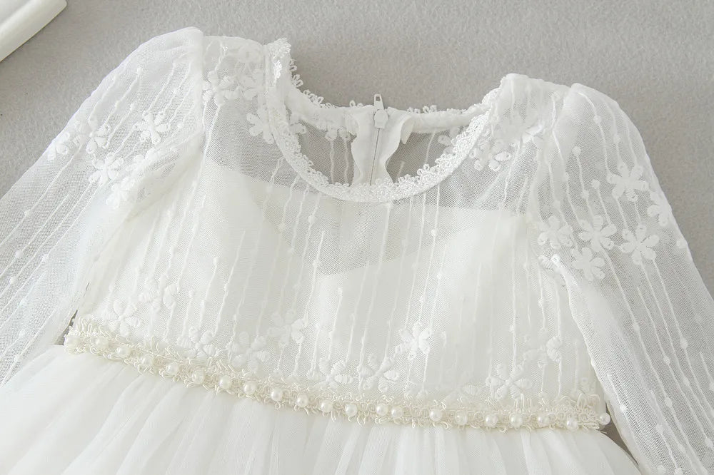 Baby Taufe Weißes Kleid Säuglingskleid Kleid Mädchen Party Geburtstag Hochzeit Prinzessin Kleid Für Kinder Erstkommunion Leistung 0-24M.