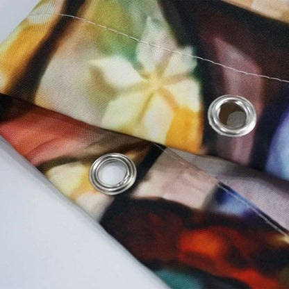 Wasserdichtes Duschvorhang-Set mit sonniger Waldlandschaft, wasserdichter Badezimmer-Toilettensitzbezug, Badewanne, rutschfeste Matte, Teppich, Baddekoration