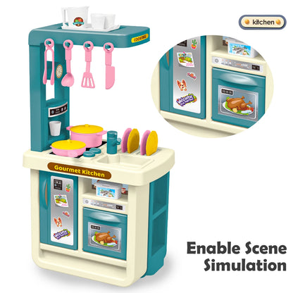 Mini Play Food Toys Kitchen Playset Accessories, Pretend Play Pizza Cake Milk Bread Pans Fork for 3+ Boys and Girls.