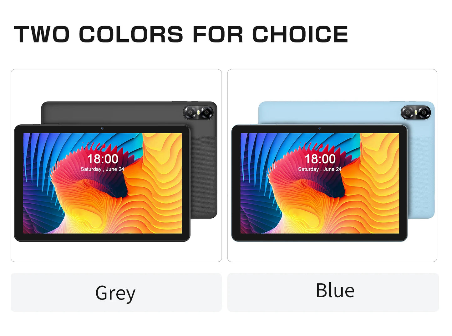 PRITOM TOUCH 10 Plus 10 Inch Android 13 Tablet, 8(4+4)GB+64GB 1TB Expand, WiFi 6, Dual Box Speakers, BT5.0, Google GMS, 2.0GHz.