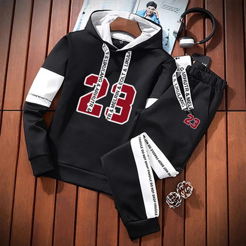 Sweatshirts for Men Casual Men's Set Hoodie Sports Pants and Sportswear Sport Daily Comfortable Fashion Tracksuit Hot Sales 2024.