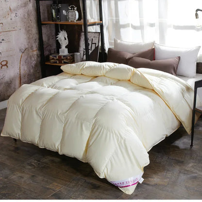 Winter Quilted Quilts Blanket 95% White Goose Down Soft Goose Down Warm Winter Duvet 거위털 이불 구스이불 거위Size King Twin Cover.
