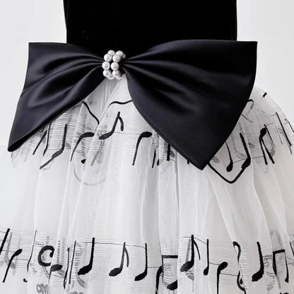 Gesticktes Tüllkleid für schwarze Mädchen, Perlenklavier, Performance-Kleid, Bühnenausstattung, Outfits, Sommer, Blumenspitze, formelle Kostümkleidung.