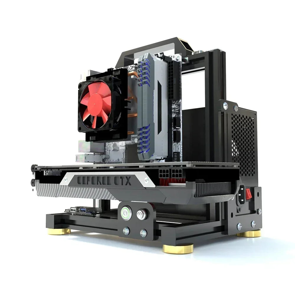 ITX MATX ATX Gamer Cabinet,MOD Desktop PC Case Open Frame Rack,Water Cooler Computer Gaming Chassis Vertical Personality DIY.