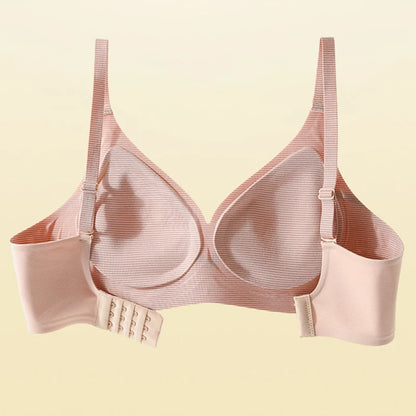 Stripe Color Contrast Soft Support Seamless Women Underwear Semifixed Cup Pad No Steel Ring Adjustable straps Gathered Woman Bra.