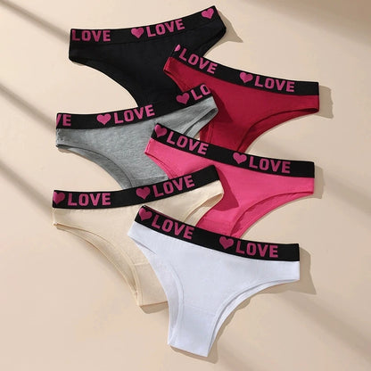6Pcs Sexy Women Panties Soft Cotton Underpants Black Underwear Girls Briefs Female Breathable Stretch Panty Female Lingerie XS-L.