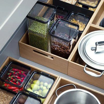Transparent Food Storage Containers Kitchen Storage Airtight Cans Plastic Storage Boxes Stackable Food Storage Boxes.