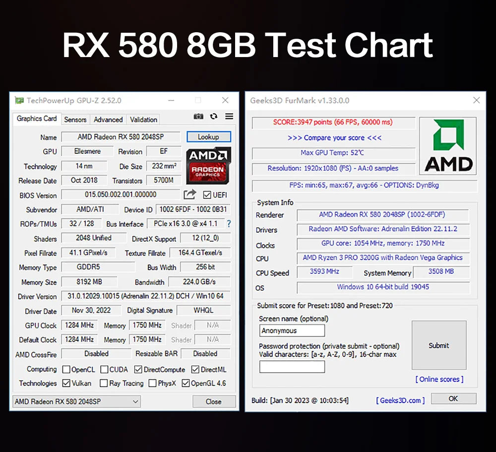 MLLSE AMD RX 580 8GB 2048SP Gaming Graphics Card GDDR5 256Bit PCI-E 3.0 ×16 8Pin Radeon GPU Rx 580 Video Card Placa De Video
