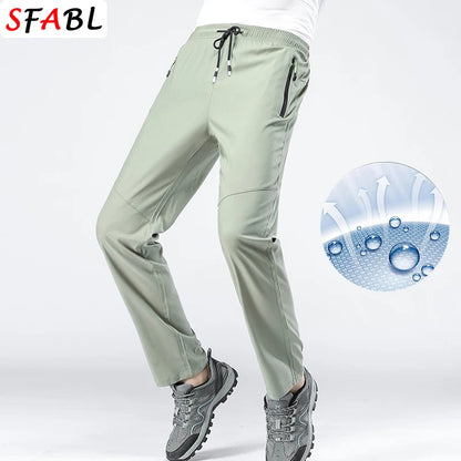 5XL High Stretch Outdoor Sport Hiking Pants Men Zipper Pockets Trousers Men Summer Thin Quick Dry Men's Pants Trekking Fishing.
