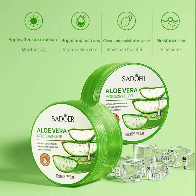 300g SADOER Aloe Vera Gel Creams Moisturizing Brightening Nourishing Firming Hydrating Face Cream Facial Skin Care Products.