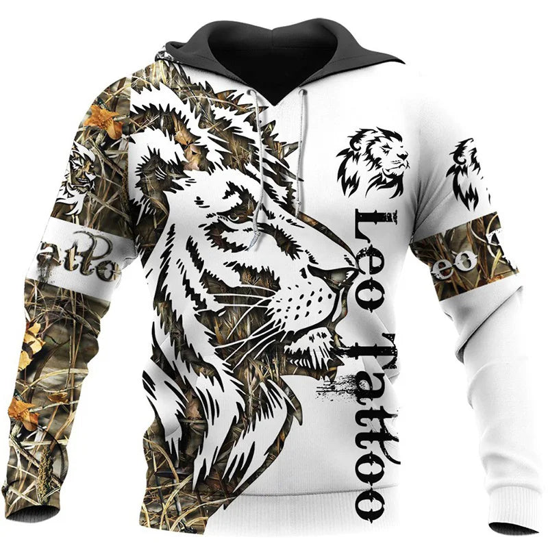 Wolf 3d Printed Hoodie Pants Suit Male Autumn and Winter Casual Sweashirt Pullover Men Tracksuit Set Fashion Men's Clothing Suit.