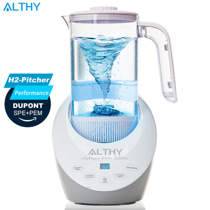 ALTHY Hydrogen Water Pitcher Generator Machine Bottle Jug Kettle SPE PEM Technology. Balanced Water PH Calcium Sulfite filter.