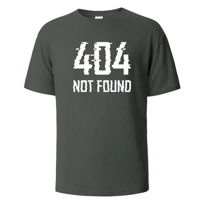 404Not Found Print T-Shirt Summer Tees For Men Women 100% Cotton O-neck Oversize Casual Short sleeved Tops.