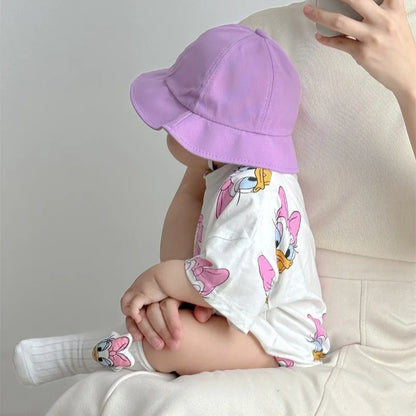 Baby Mädchen Bodys Jungen Neugeborenen Socken Hut 3PCS Kleidung Set Kurzarm Cartoon Daisy Donald Duck Infant Bodys K594-2.