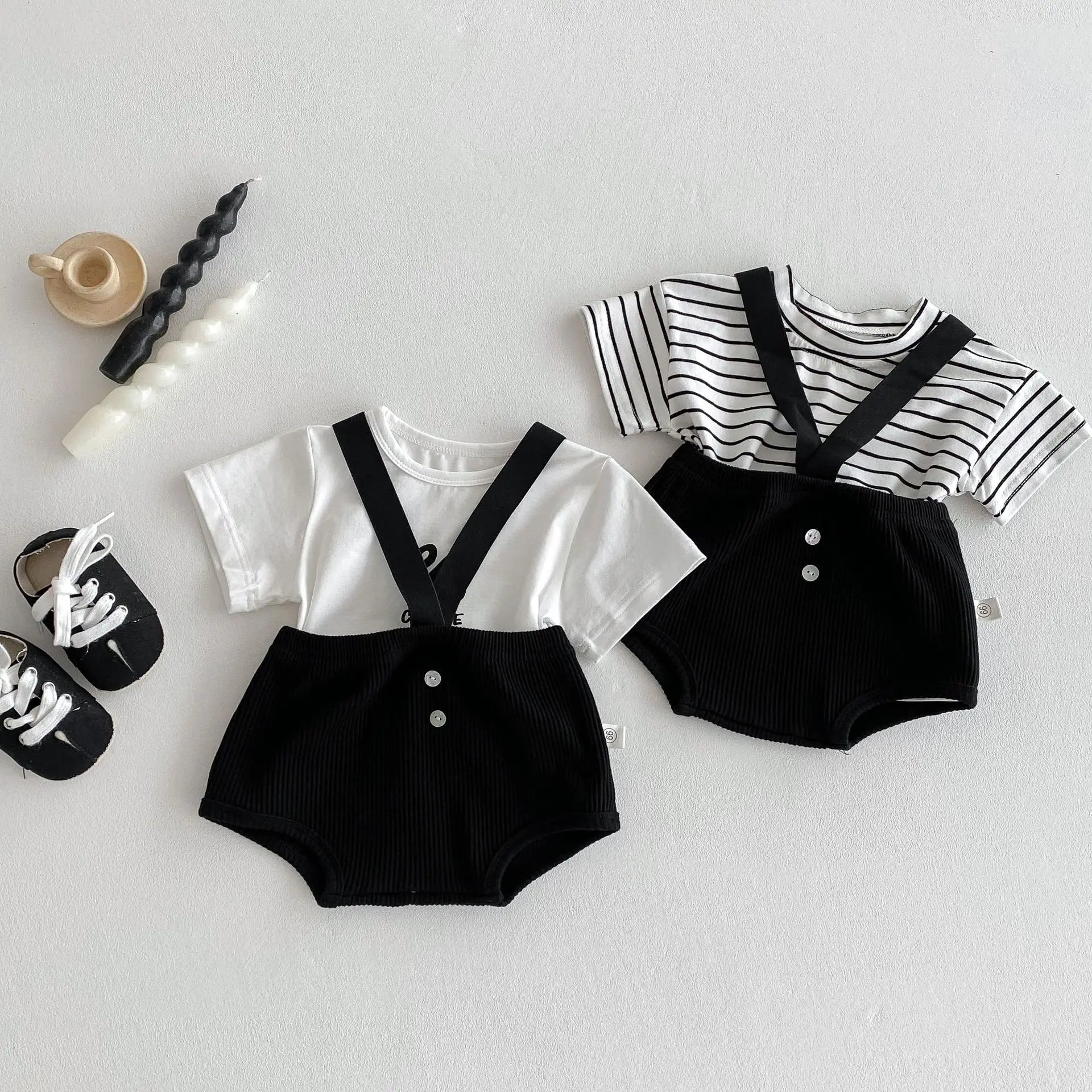 Baby Kleidung Sommer Neugeborenen Baby Jungen Mädchen Body Einfarbig Overalls Oder Infant Casual Gestreiften Brief Kurzarm T Shirts.