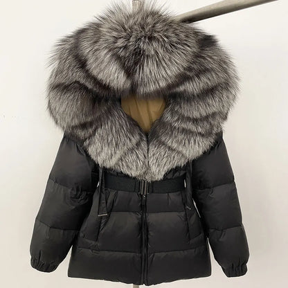 OFTBUY 2025 Winter Kleidung Puffer Jacke Frauen Echt Fox Pelz Mit Kapuze Dicke Warme 90% Weiße Ente Unten Mantel Weibliche Parkas wasserdicht