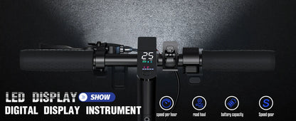 350W Foldable Electric Scooter Adults, 8.5'' Solid Tires, 30KM/H, 30-35KM Range, 36V 10.4Ah Battery, APP Control E-scooter.