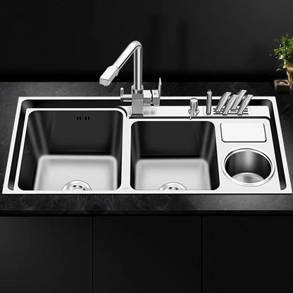 304 stainless steel kitchen sink double-bath thickened   countertop or   WF9141530