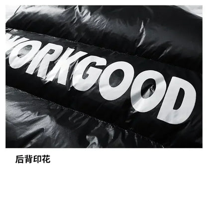 Vest Winter Hooded Glossy Cotton Vest Casual Waistcoat Men's Sleeveless Jacket Warm Overcoats Zipper Solid Color Mens Warm Vests