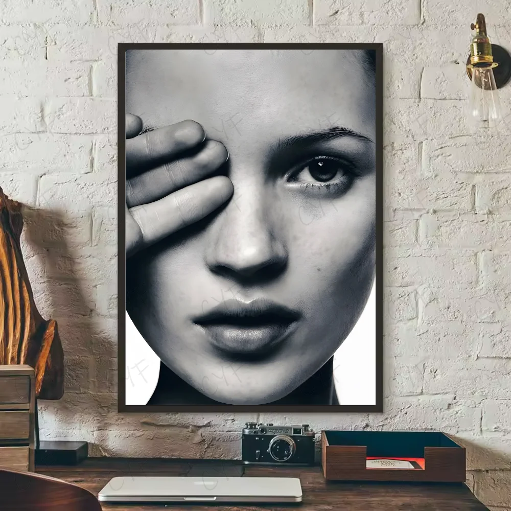 Kate Moss Fashion Modern Art Poster HD art sticky wall waterproof home living room bedroom bar aesthetic decoration.