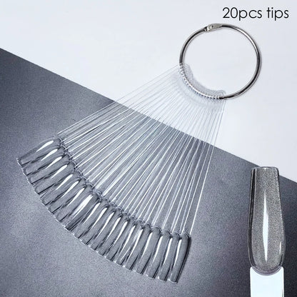 80/50/20pcs Nail Display Sticks Nail Swatch False Nail Tips Nail Gel Polish Practice Clear Display Board for Nail Art Tools