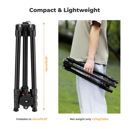K&F Concept 178cm Lightweight Camera Tripod Cellphone Clip Travel DSLR Tripod for Nikon Canon Camera Outdoor Live Streaming Vlog.