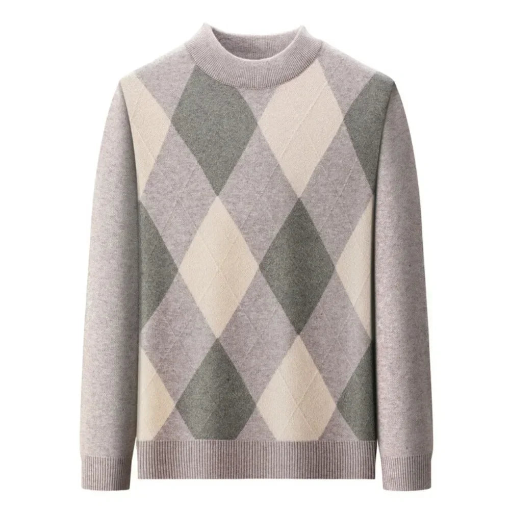 New High Quality Men's  Fashion Business Casual Knitted Sweater Warm Pullover Tops Mens Clothes.